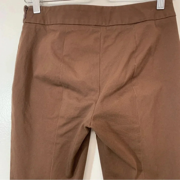 Talbots Pants 4P Brown Woman Classic Side Zip Ankle Cotton Blend Work  Casual‎ - Picture 6 of 11